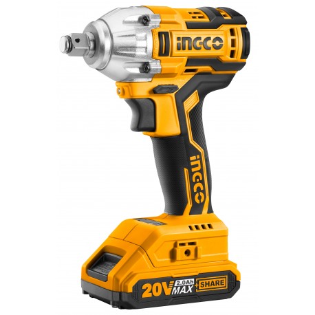 INGCO 1/2'' brushless impact wrench with 2 2 Ah batteries + bag