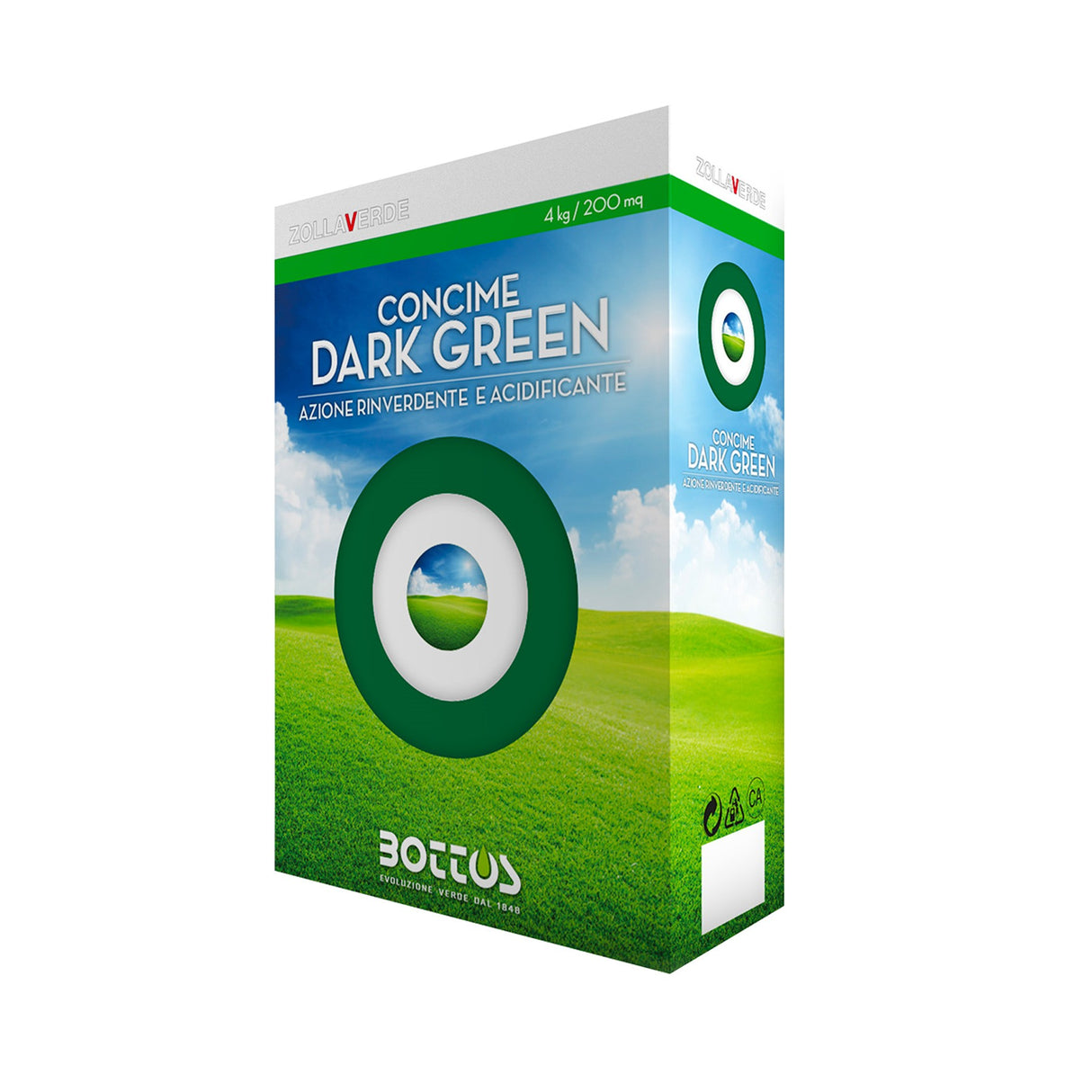 Concime rinverdente per prato con azione antimuschio DARK GREEN 4kg. BOTTOS