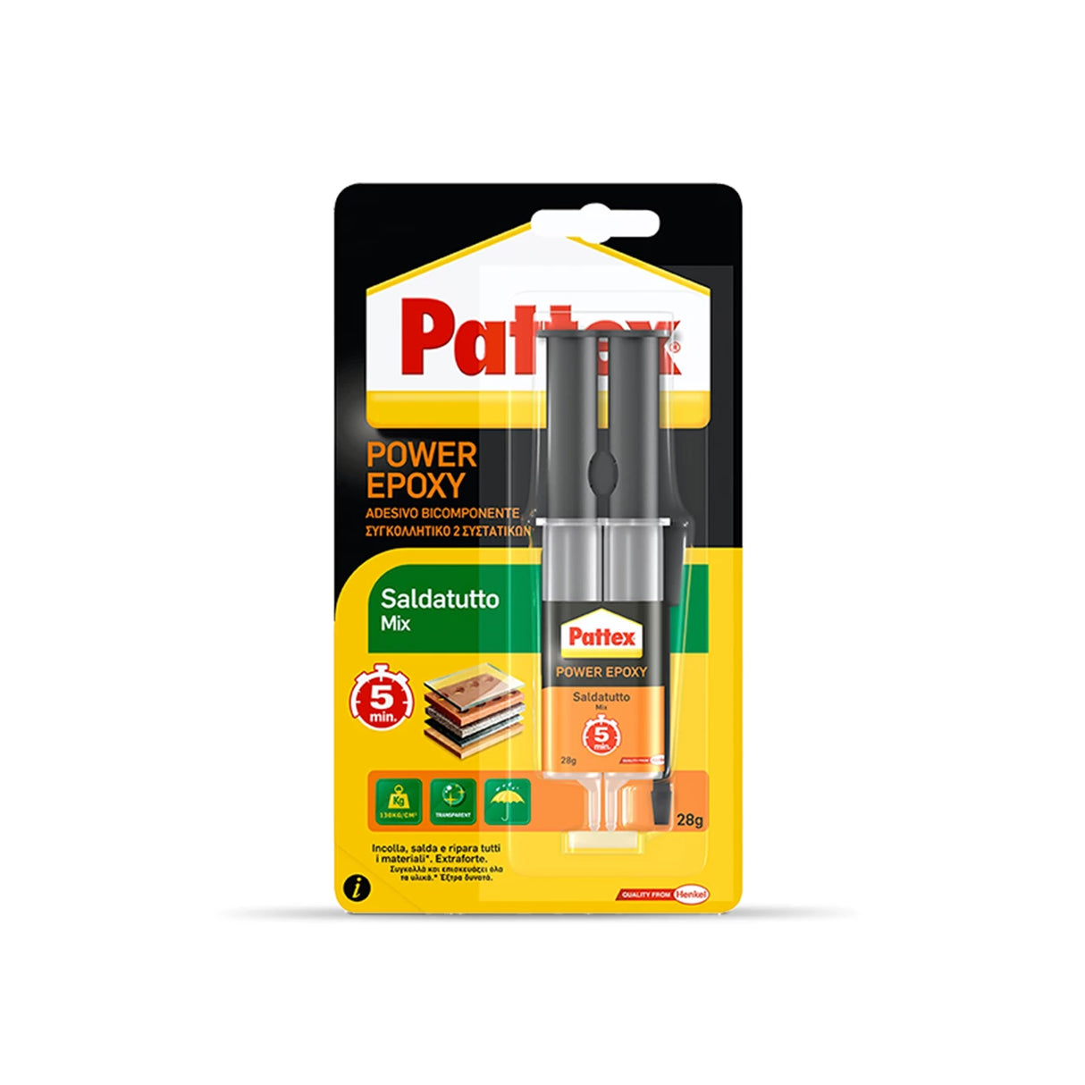 Pattex weld-all mix transparent 28g pack.