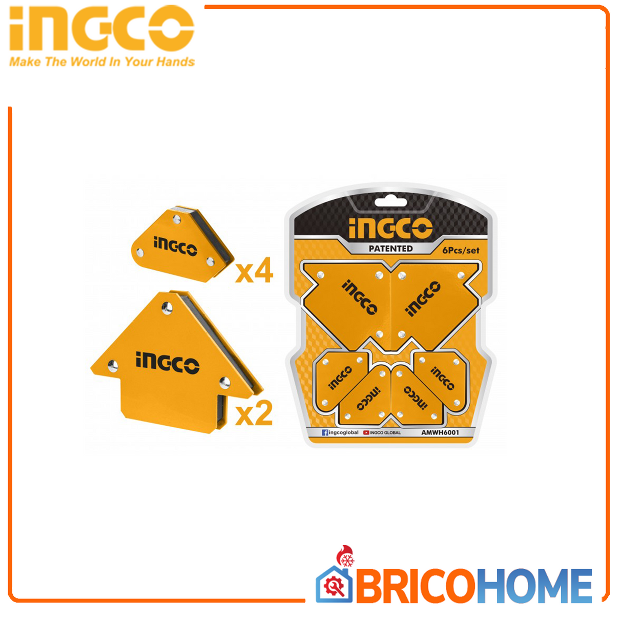 Set of 6 magnetic supports for INGCO welding machine