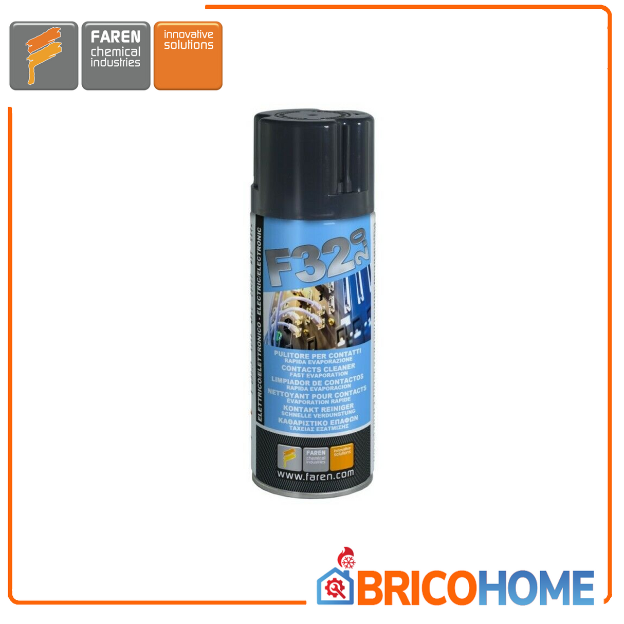 Fast evaporating electrical contact cleaner degreaser 400ml F32 FAREN