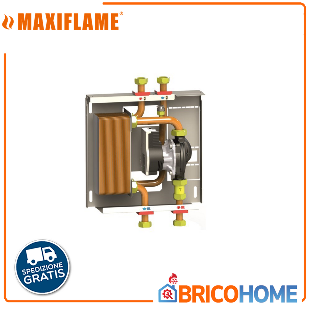 Superkompaktes Heizkessel-/Wärmeprodukt-Schnittstellenmodul 25/30 kW komplett mit Abdeckkasten - MX115/ 1 MINI - 115011