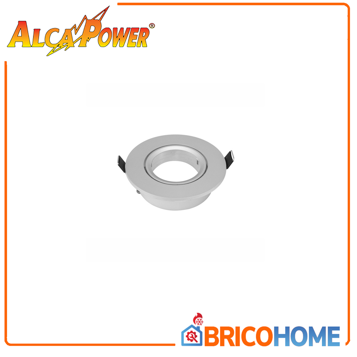 Recessed adjustable round silver spotlight holder