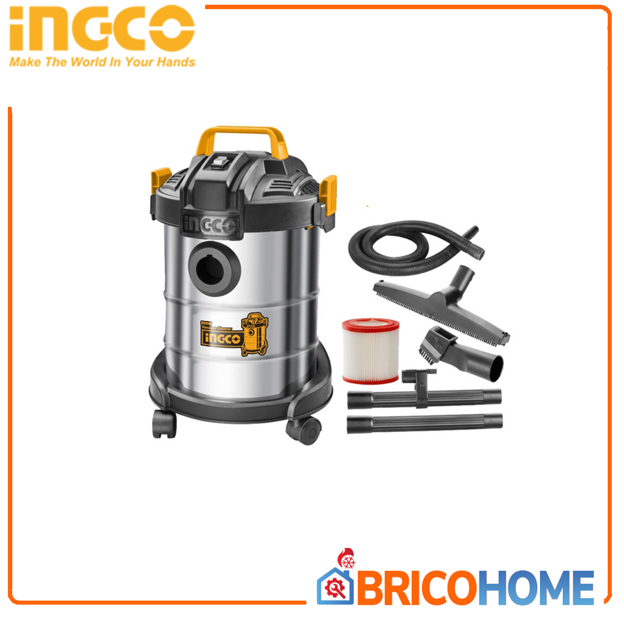 Nass- und Trockensauger 800W 12L INOX 800W INGCO