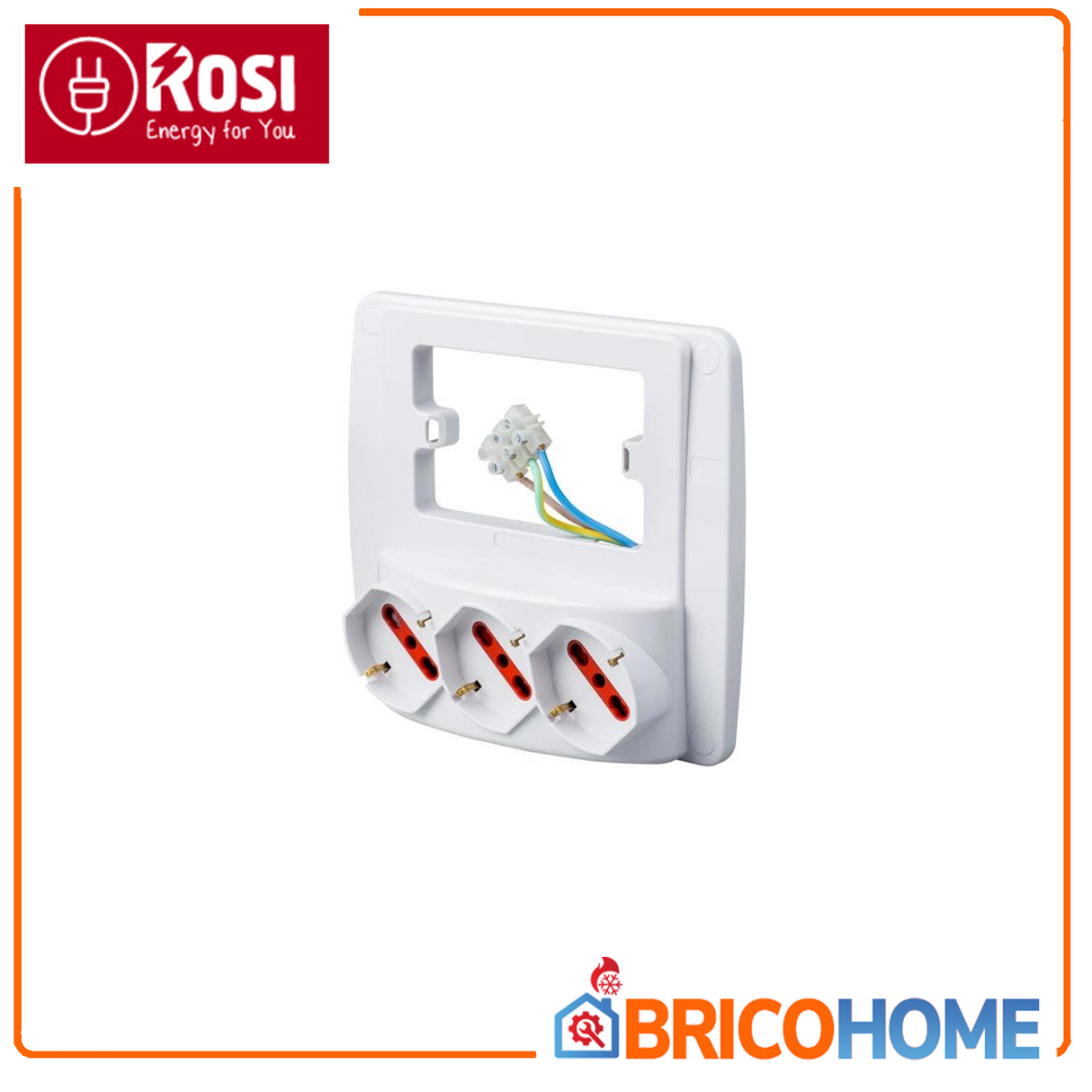 Multipresa da parete con 3 prese schuko bivalenti 10/16A - ROSI