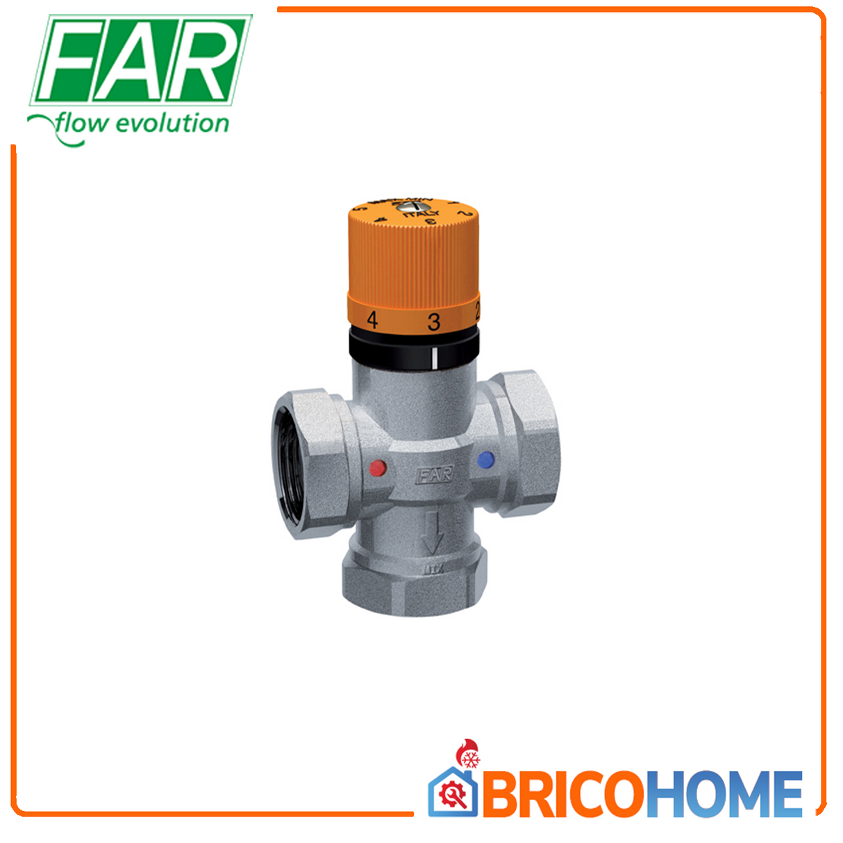 Thermostatic mixing valve for solar systems with 1/2" female connections - FAR