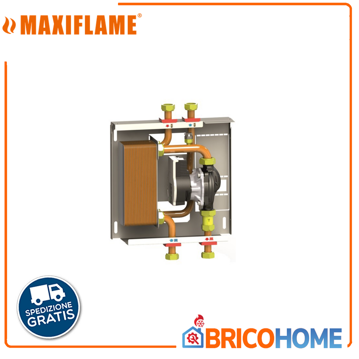 Superkompaktes Heizkessel-/Wärmeprodukt-Schnittstellenmodul 35/40 kW komplett mit Abdeckkasten - MX115/ 1 MINI - 115013