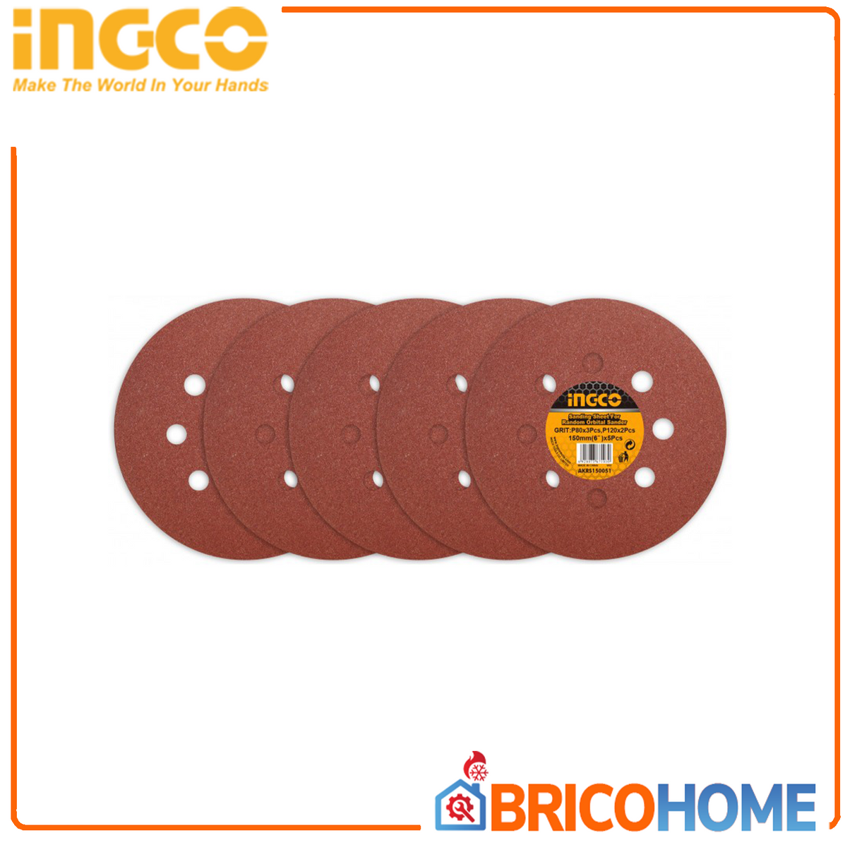 Sandpaper for INGCO random orbital sander 5pcs