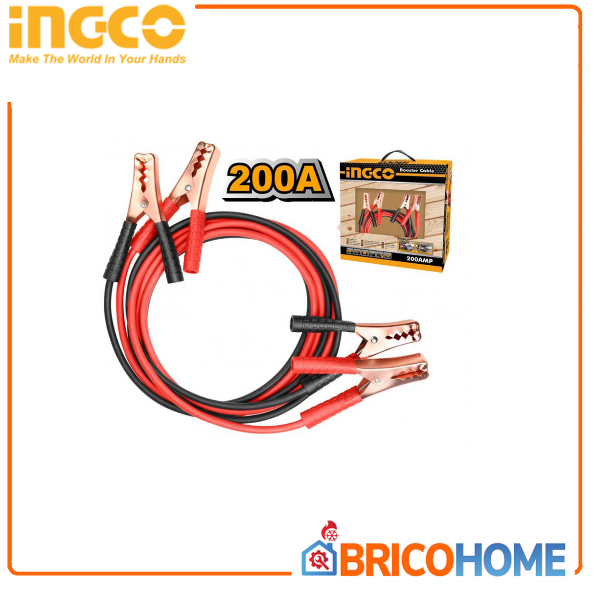 Cavi batteria auto 200A 2,5MT INGCO