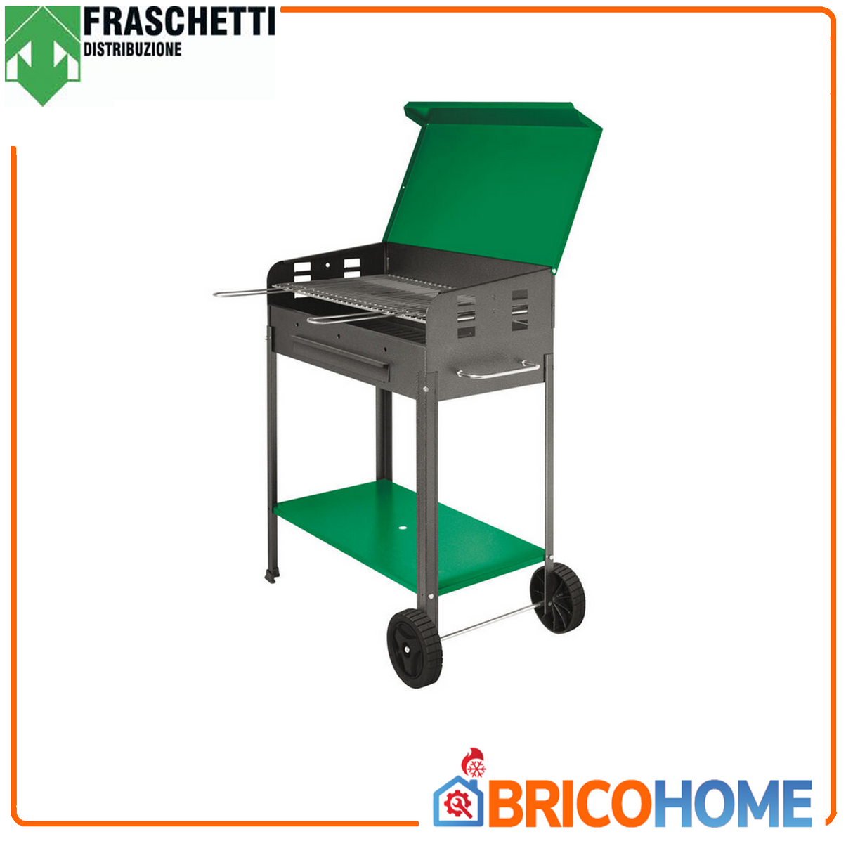 Holzbefeuerter Grill mit 68 x 37 cm großem Grill – Fiesta-Mischgrill