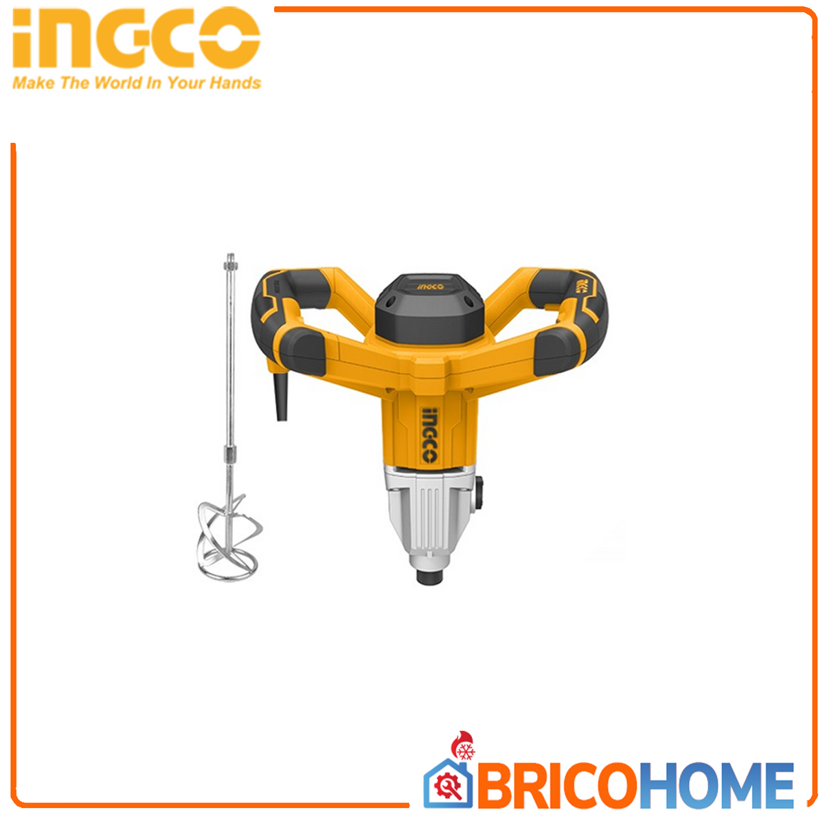 INGCO Miscelatore per malte PRO 1400W con accessori MX214008