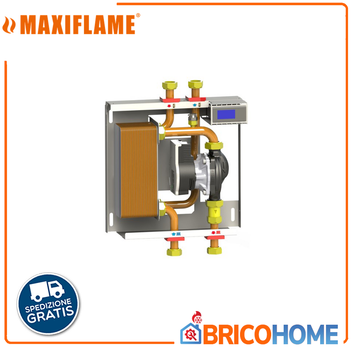 Superkompaktes 25/30-kW-Kessel-/Thermoprodukt-Schnittstellenmodul mit elektronischer Steuereinheit und Abdeckbox – MX115/1HBL MINI – 115014