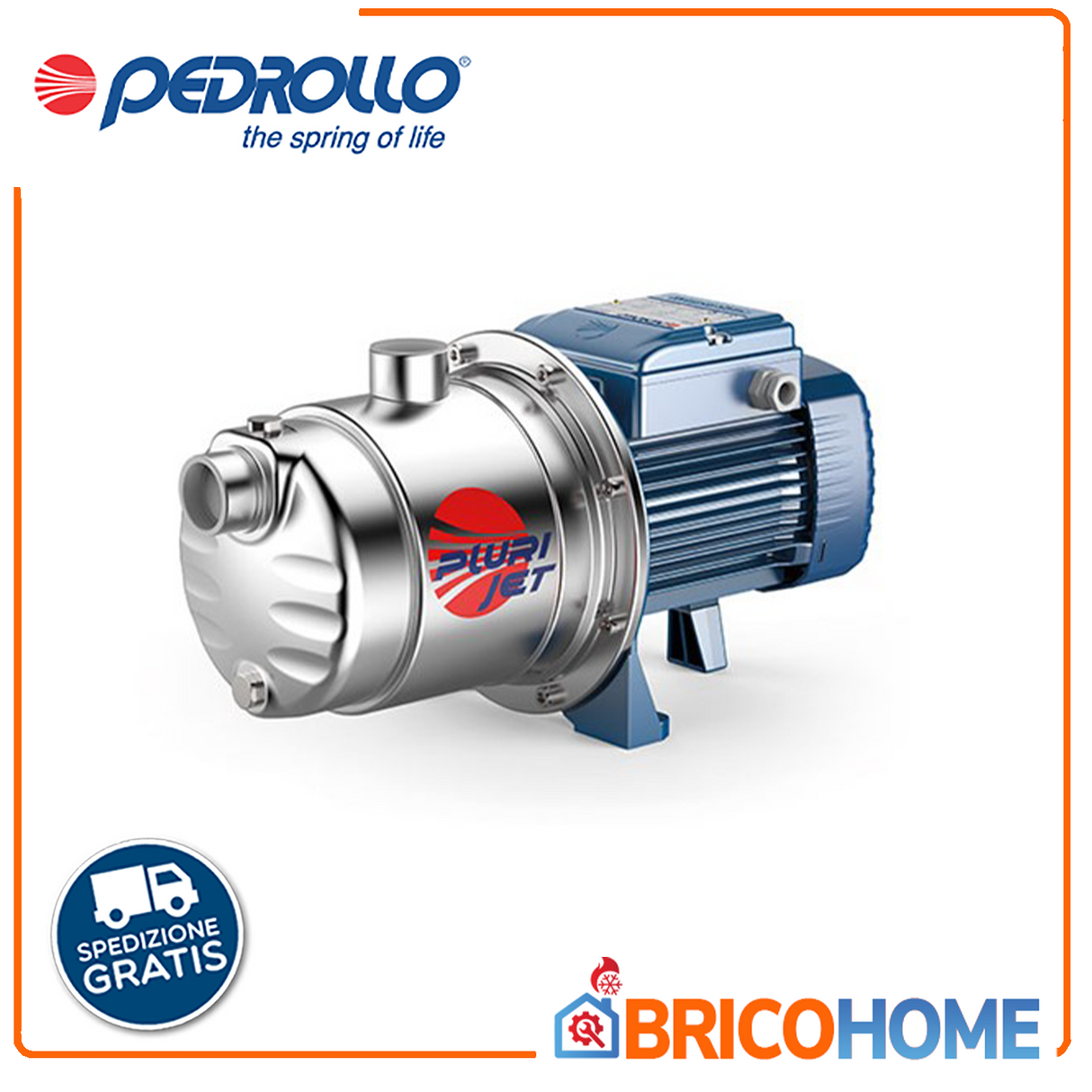 Pedrollo Elettropompa multigirante autoadescante PLURIJETm 4/80 0.75 HP silenziosa