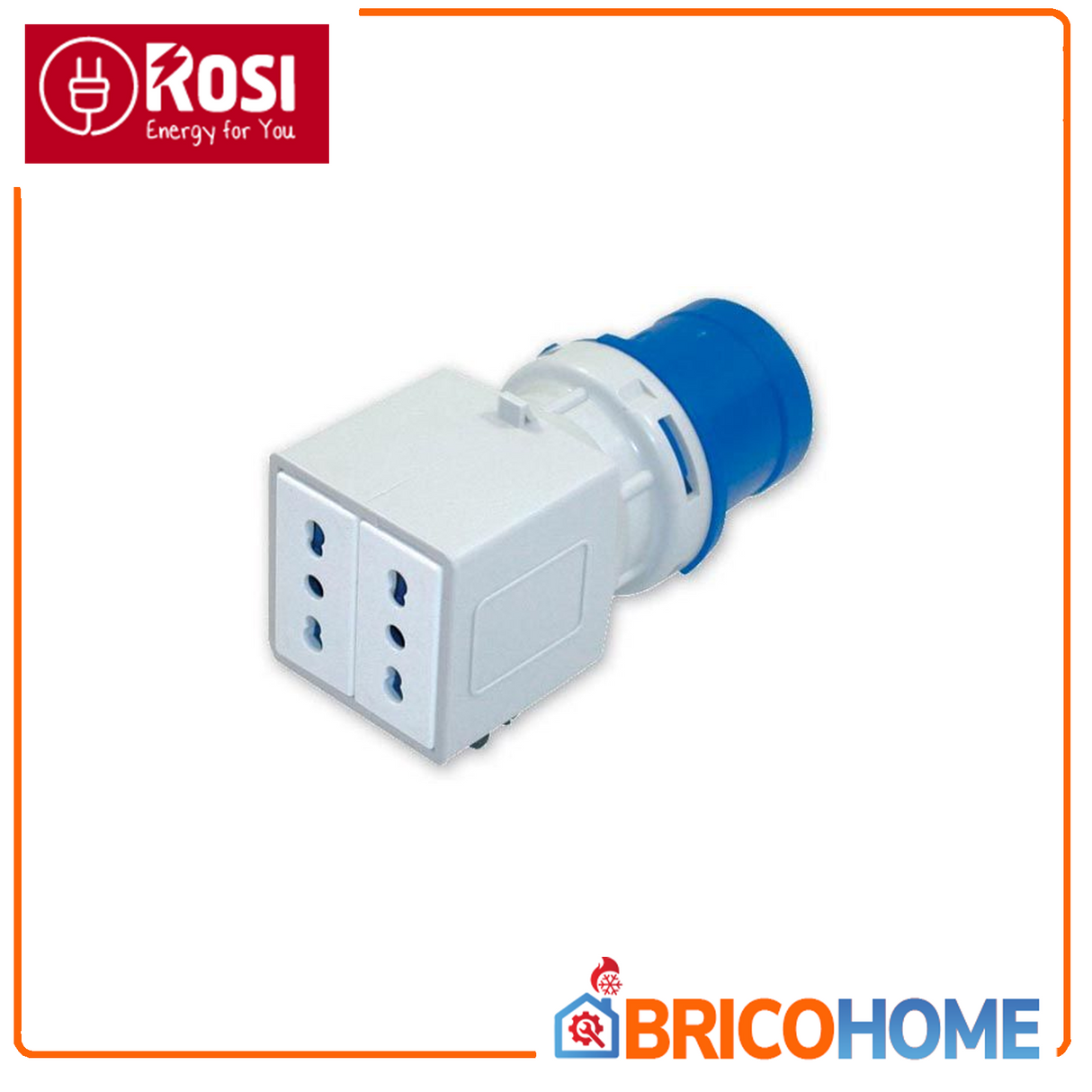 Industrial adapter plug CEE 2P+E 16A - 2 sockets 16A 220V ROSI