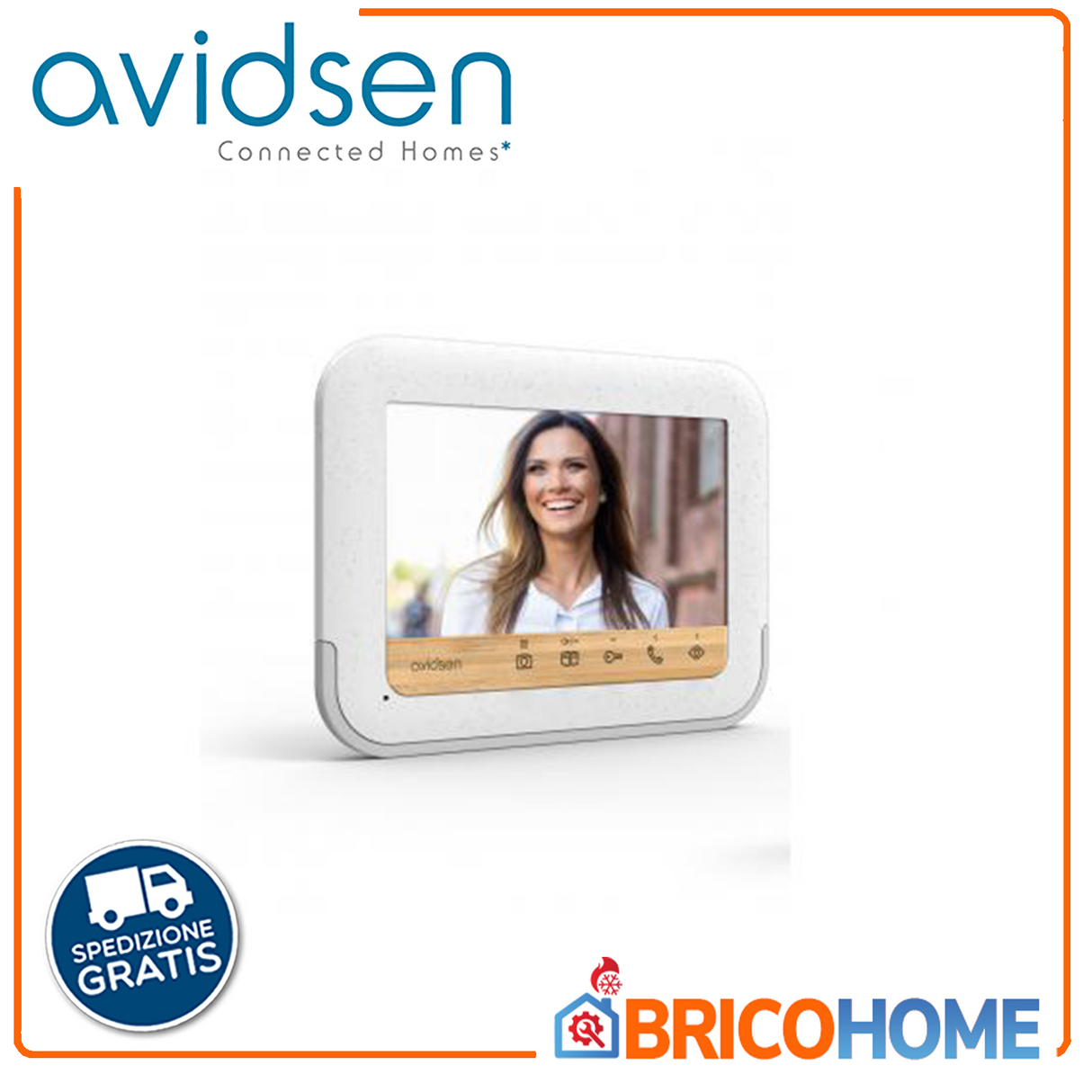 AVIDSEN 2-wire Bamboo range 7" supplementary video door phone monitor