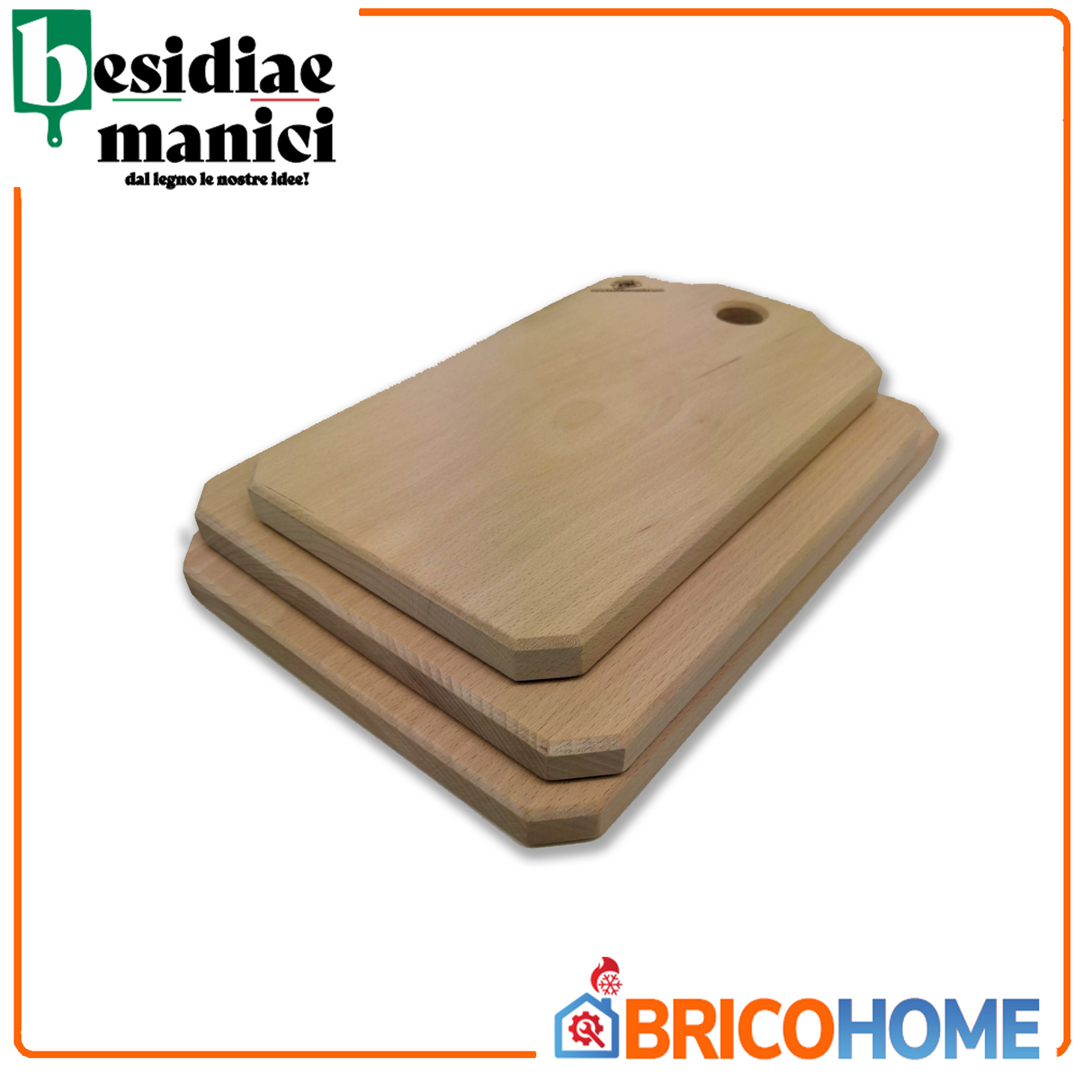 Schneidebrett aus massivem Buchenholz, L33 x T20 x H2 cm