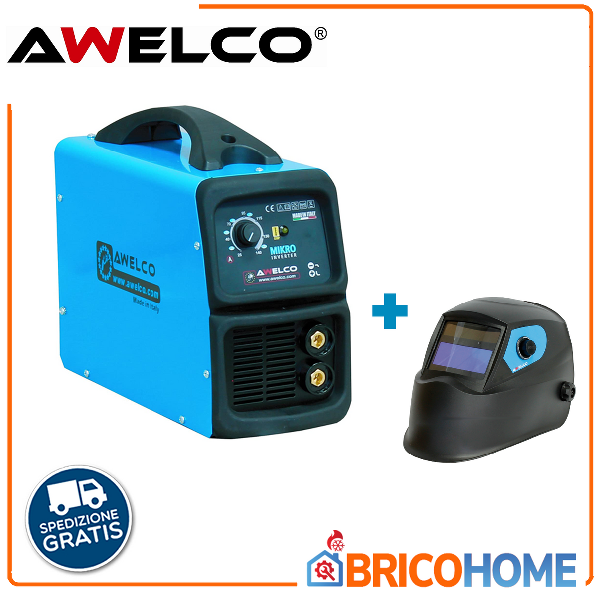 INVERTER electrode welding machine 160 Amp AWELCO - MIKRO 184 + free helmet
