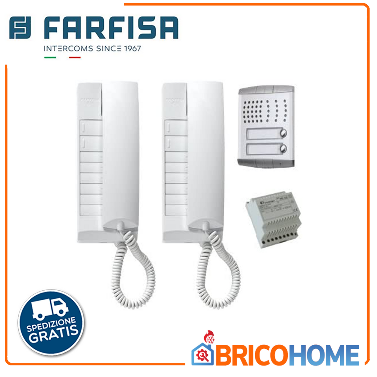 2PEXD 2-Draht (1+1) Zweifamilien-Audio-Intercom-Kit - FARFISA -