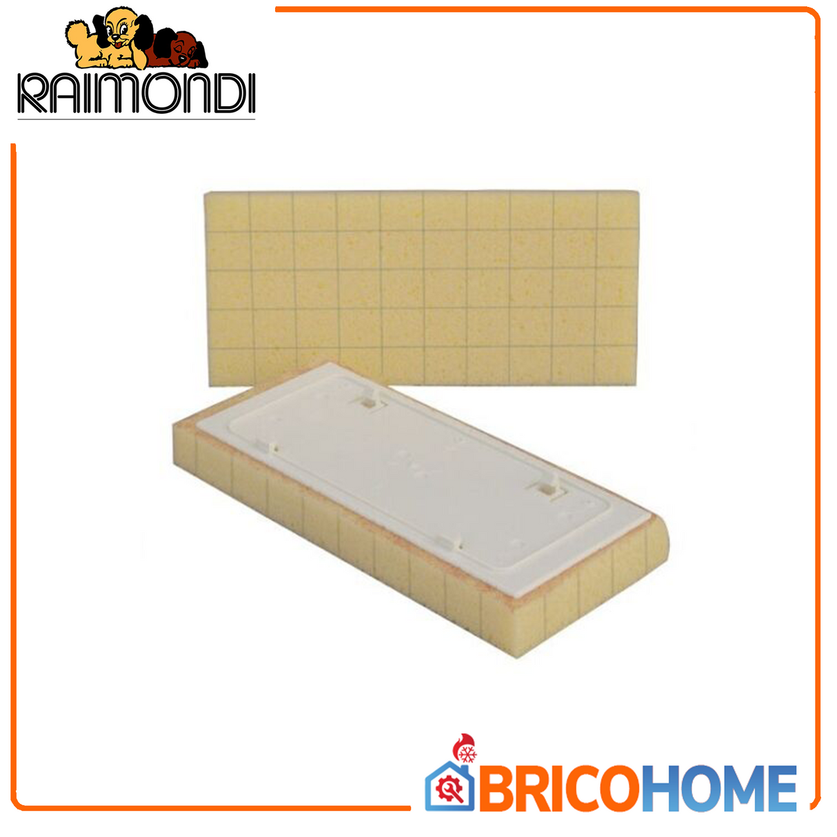 Spare sponge for white cleaning with cuts 13x30 cm - "Sweepex" Raimondi