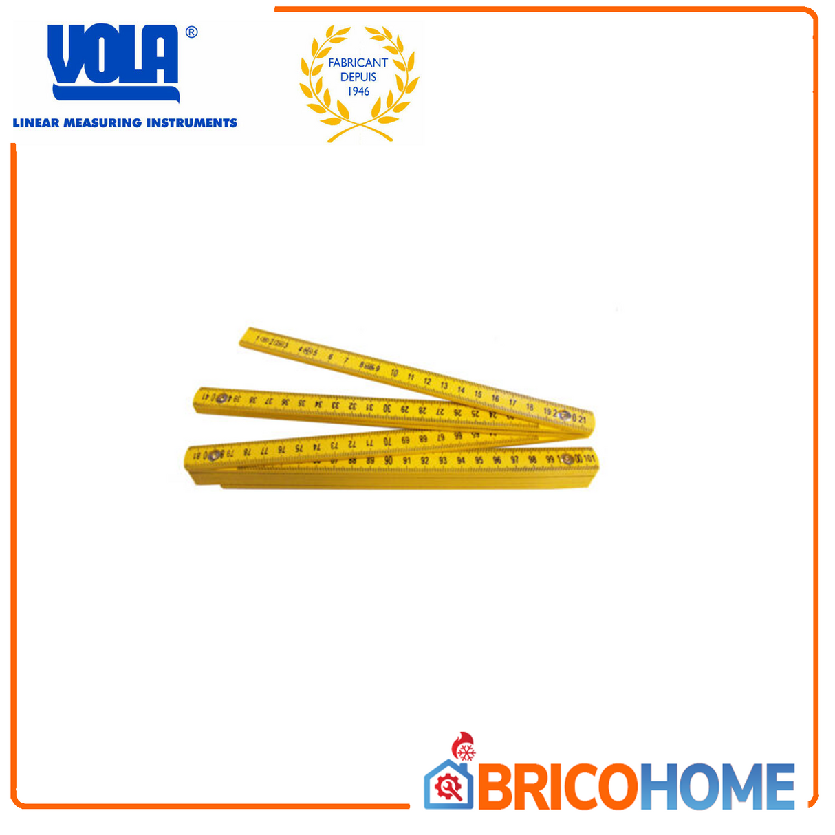 Doppio metro in plastica giallo - Vola