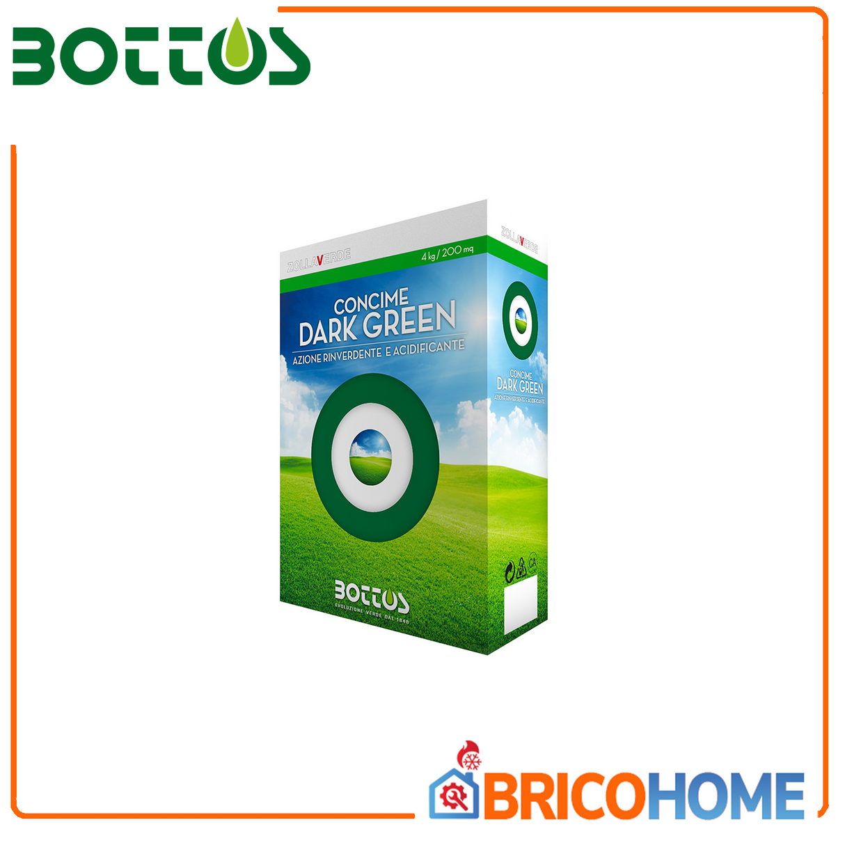 Concime rinverdente per prato con azione antimuschio DARK GREEN 4kg. BOTTOS