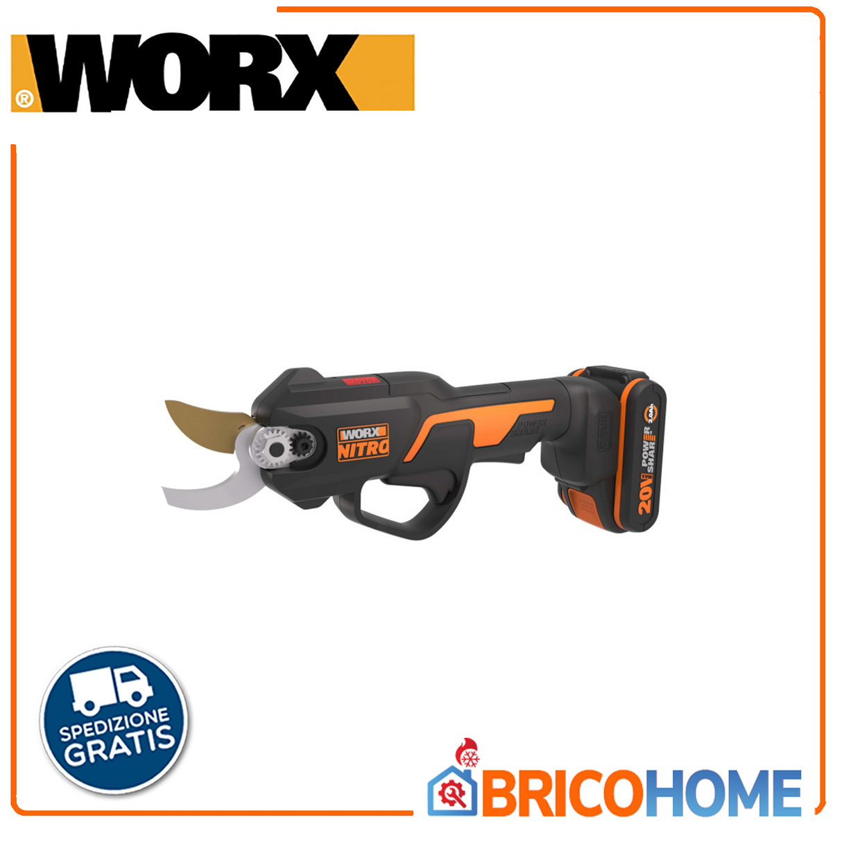 Forbici da potatura a batteria 20V 2Ah - WORX WG330E