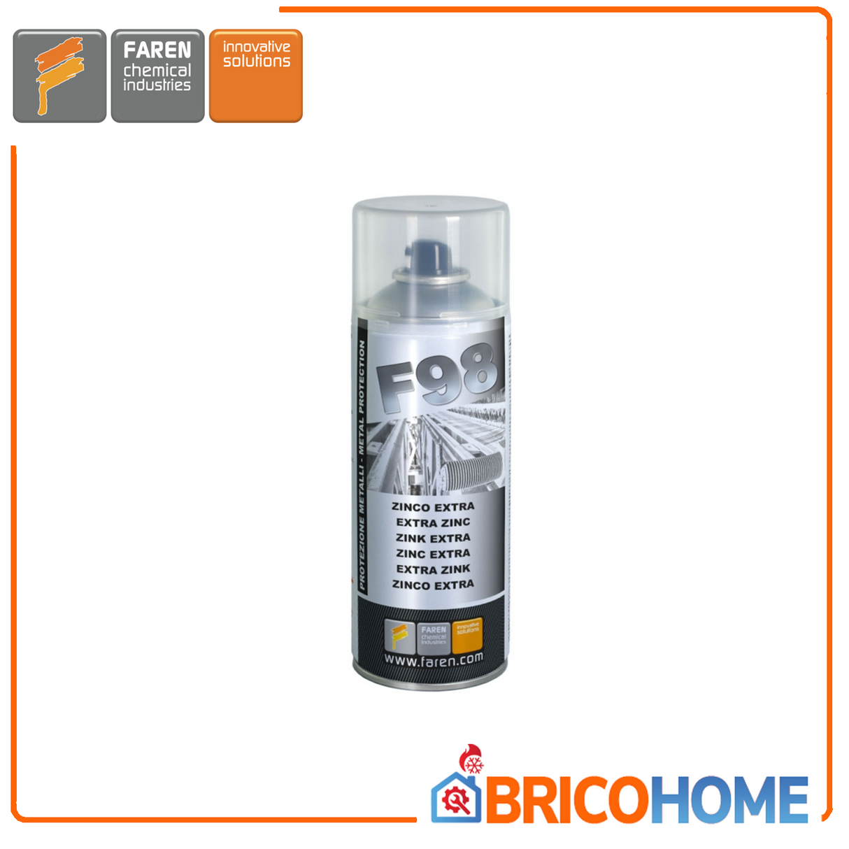 Professional zinc spray 98% EXTRA 400ml zinc up to 700°C F98 FAREN