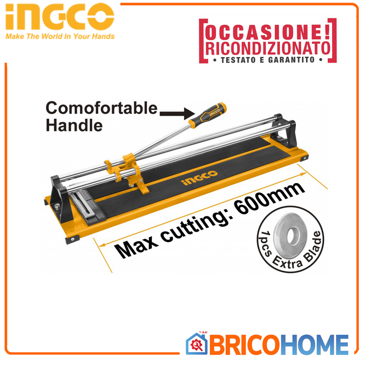 Manual tile cutter MAX length 600mm INGCO