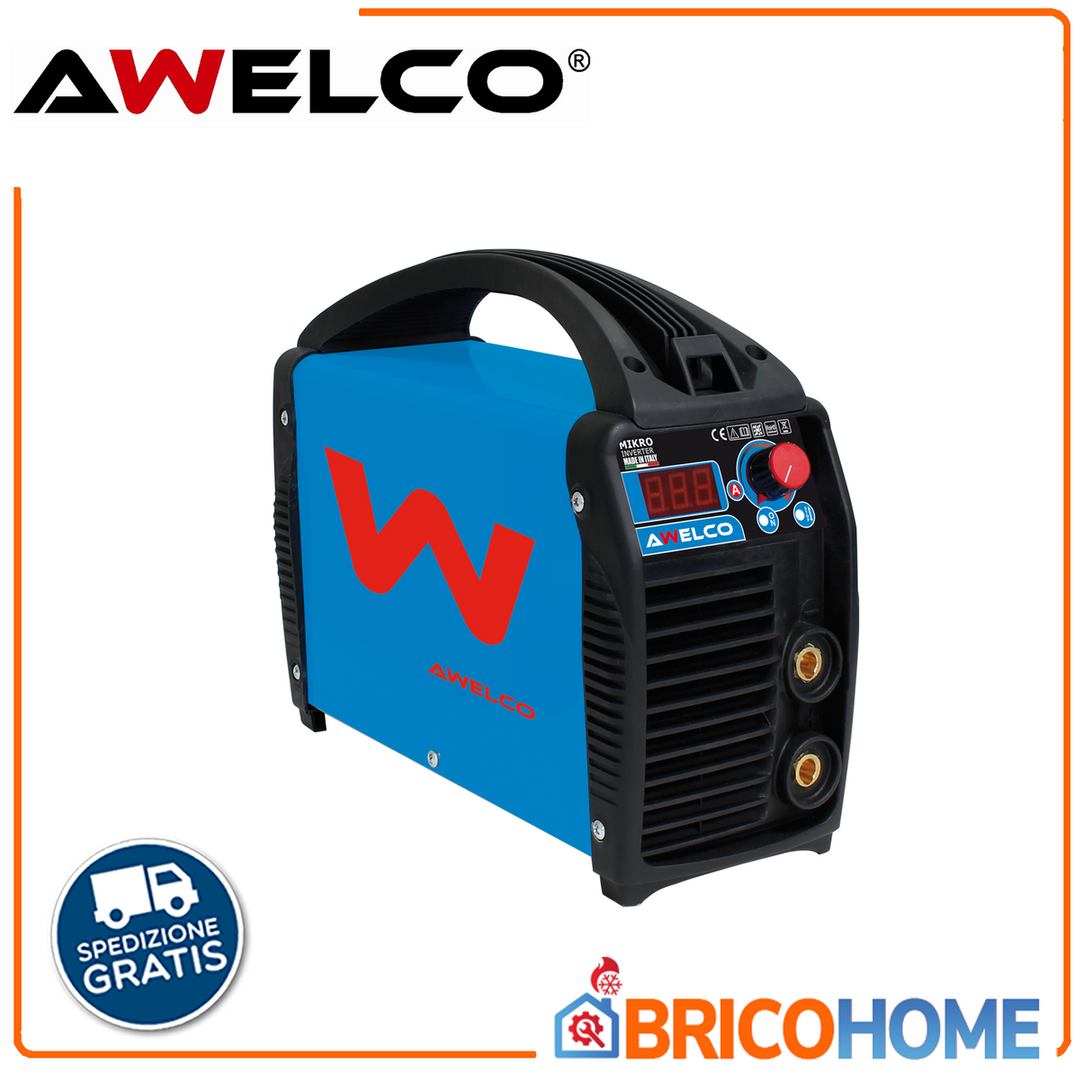 Awelco Mikro 164 inverter welding machine with accessories and case