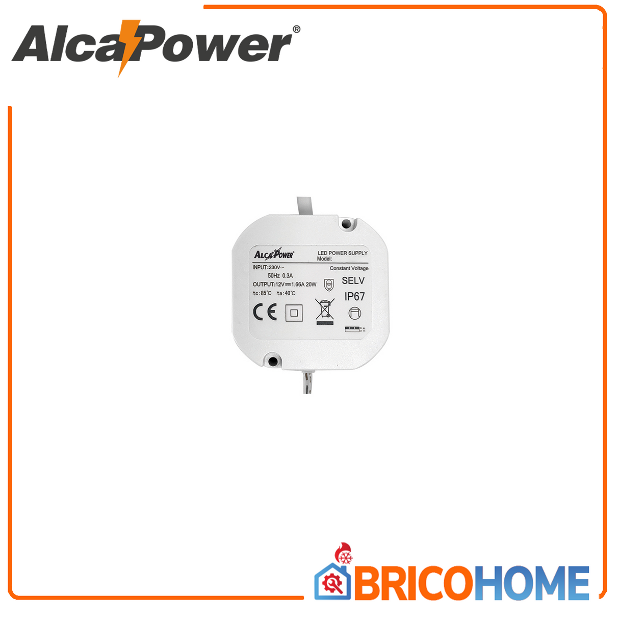 Eingebautes Schaltnetzteil IP67 12V DC 20W 1,66A