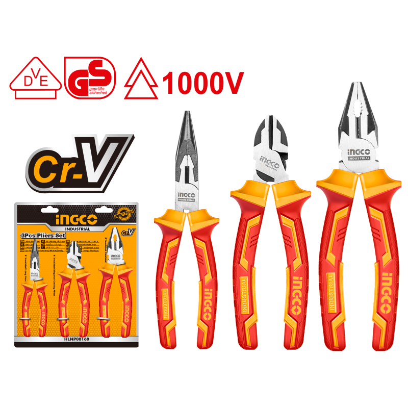 Isolierter Zangensatz 1000V 3tlg. INGCO