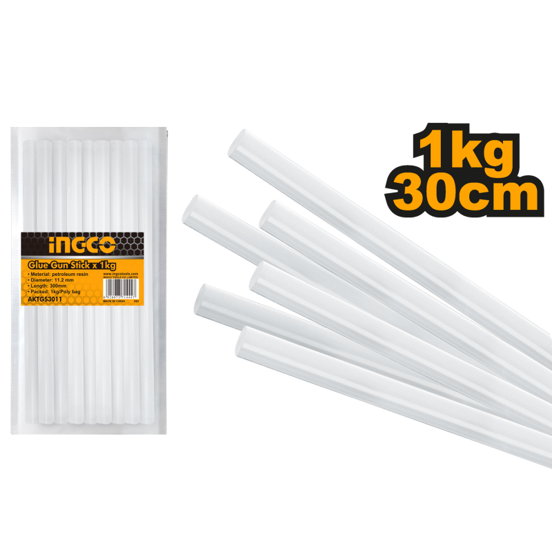Schmelzklebestift 11,2 mm x 30 cm 1 KG INGCO Packung
