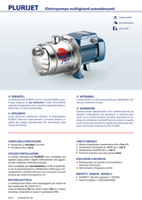 Elettropompa multigirante autoadescante PEDROLLO PLURIJETm 3/100 0.75 HP silenziosa