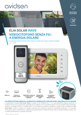 Videocitofono Wireless Autoalimentato con Pannello Solare Monofamiliare 7'' Elia Solar Wave