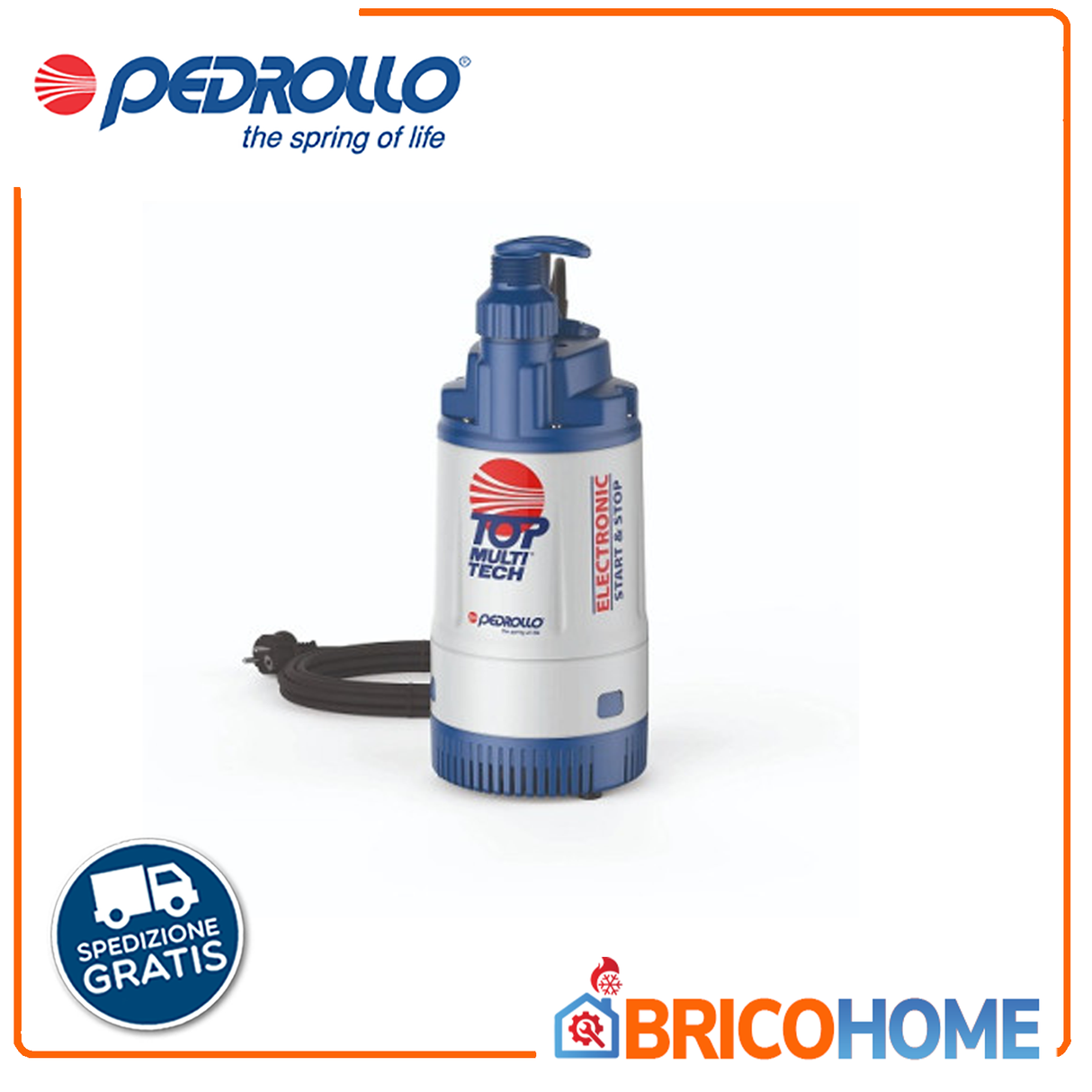 PEDROLLO TOP MULTI TECH 2 - 0.75HP automatic multi-impeller submersible electric pump