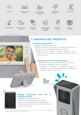 Videocitofono Wireless Autoalimentato con Pannello Solare Monofamiliare 7'' Elia Solar Wave