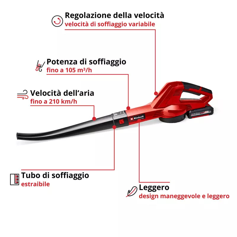 Soffiatore per foglie a batteria GC-CL 18 Li E Kit con 1 batteria da 2,0Ah - Einhell