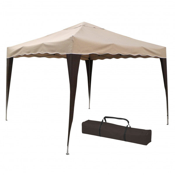 Gazebo Pieghevole 3x3m | Struttura Metallo 25x25mm | Poliestere 160g/m² | Borsa Trasporto