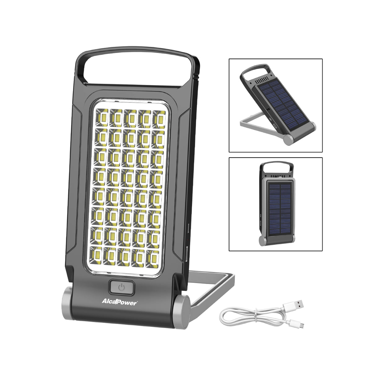 Alcapower Lampada Portatile 40 LED con Pannello Solare e Ricarica USB - 930476
