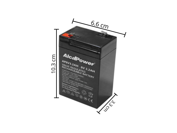 Batteria Ricaricabile Ermetica 6V 3,2 Ah