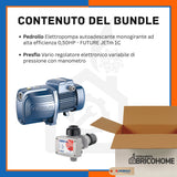 Kit Pedrollo Elettropompa FUTURE JETm 1C 0,50HP + Presflo Vario Regolatore Elettrico [BUNDLE]