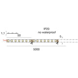 GeaLuce Strip Led 5mm rotolo da 5 metri 4000K 55W 24V IP20 - ST141N