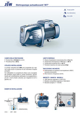 PEDROLLO JSWm 2A self-priming electric pump with AISI 304 stainless steel impeller