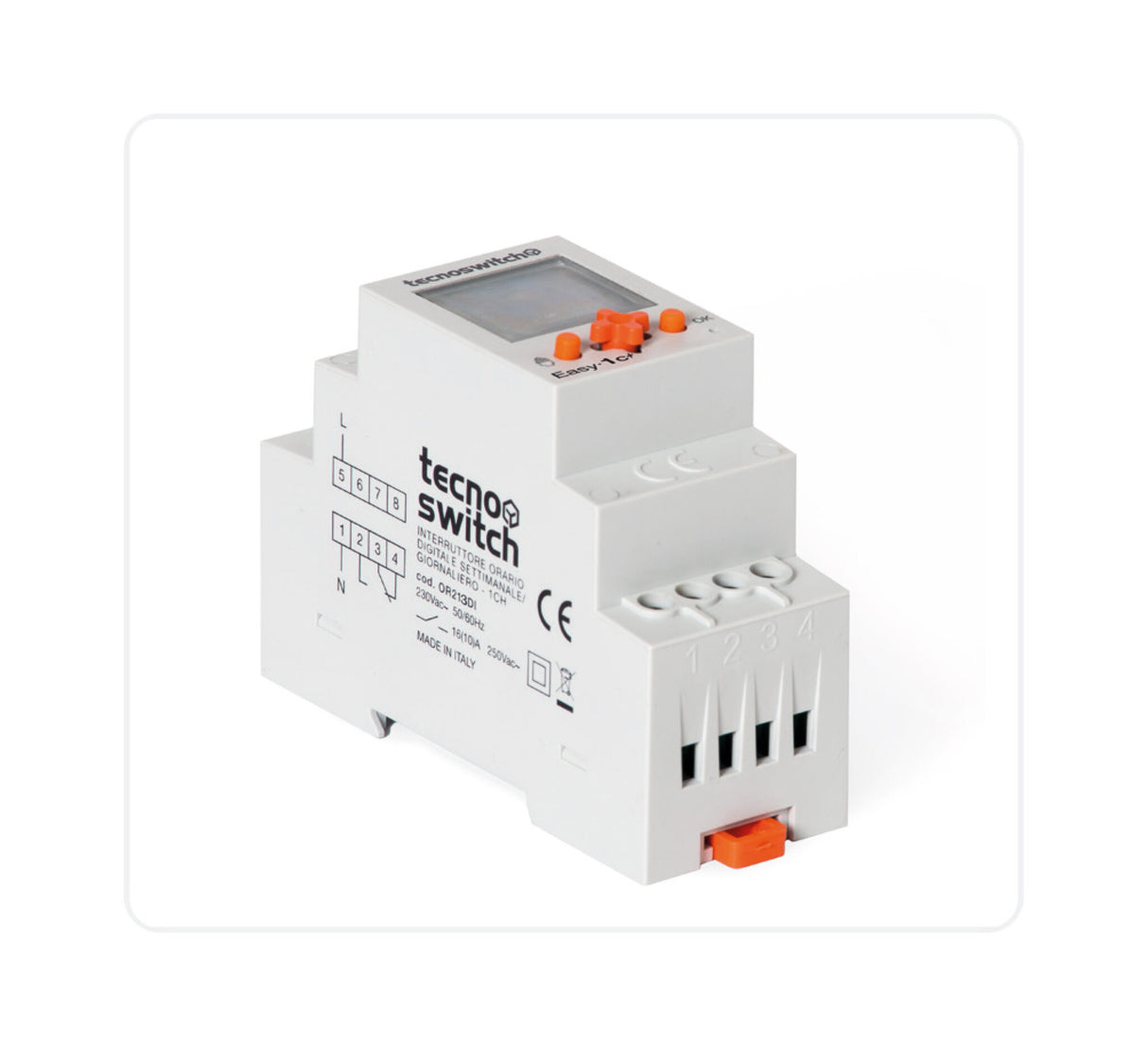 Tecnoswitch Interruttore Orario Giornaliero/Settimanale programmazione 1/30 min - OR213DI