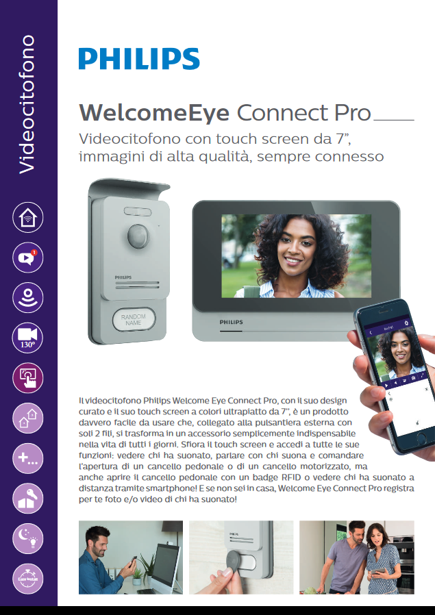 Wi-Fi-Video-Gegensprechanlage-Touchscreen-Monitor 7'' – WelcomeEye Connect Pro – Philips 