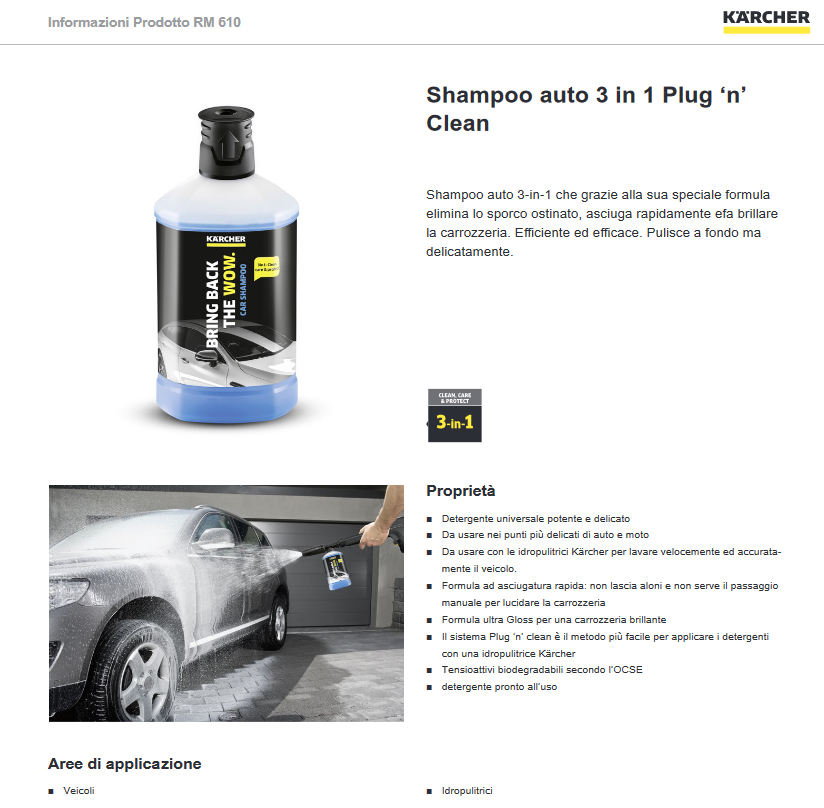 3-in-1-Reinigungsshampoo für Autos und Motorräder für Hochdruckreiniger – KARCHER