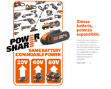 Batteria Pro ad alta capacità da 20V 4,0 Ah con indicatore - WORX