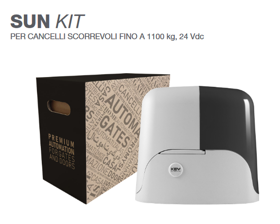 Kit connesso Wi-Fi per cancelli scorrevoli fino a 500 Kg 24V KSUN5024EK - Key Automation