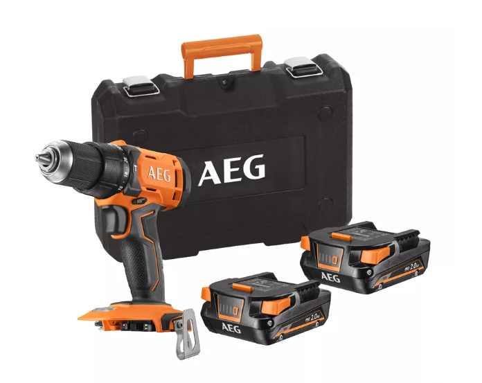 AEG Trapano avvitatore percussione 18V con 2 batterie da 2Ah 60Nm in valigetta BSB 18G4-202C