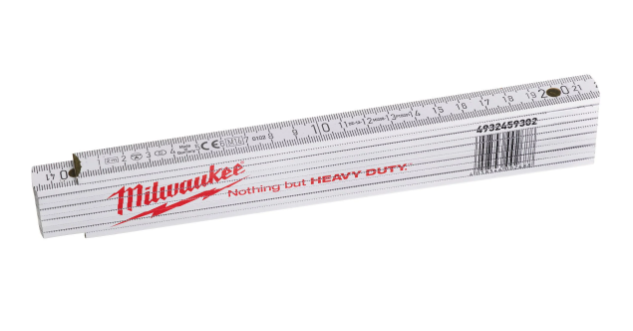 Milwaukee – Metro Pieghevole Legno 2m | Blocco 90°/180° | Giunture Ottone | Heavy Duty